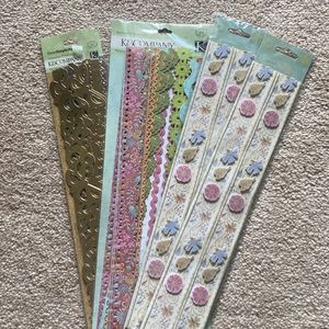 Lot of 4 Packs of Adhesive Borders for Scrapbooking